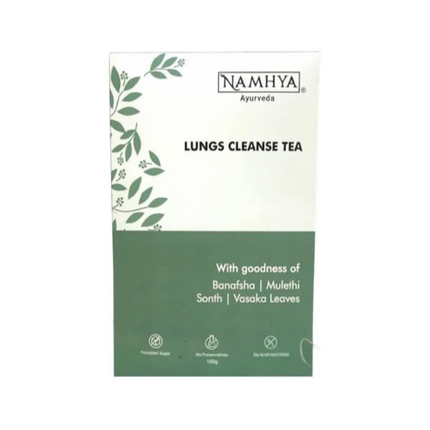 Namhya - Lungs Cleanse Herbal Tea - 100g (50 Cups) - Eases Congestion, Supports Breathing, Soothes Throat - Banafsha, Mulethi, Sonth, Vasaka - Natural, No Preservatives - Balances Kapha & Vata, FREE SHIPPING
