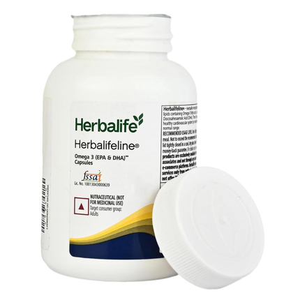Herbalife Herbalifeline Omega-3 Fatty Acids Capsules – 60 Softgels, 90g | EPA & DHA for Heart, Brain & Joint Health, FREE SHIPPING