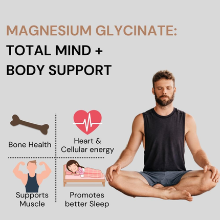 Pure Nutrition Magnesium Glycinate + Zinc - 60 Veg Tablets | Supports Bone, Muscle & Nerve Health | Promotes Relaxation & Quality Sleep | Eases Period Cramps | Enhances Stress Relief & Heart Health | Essential Daily Mineral Supplement, FREE SHIPPING