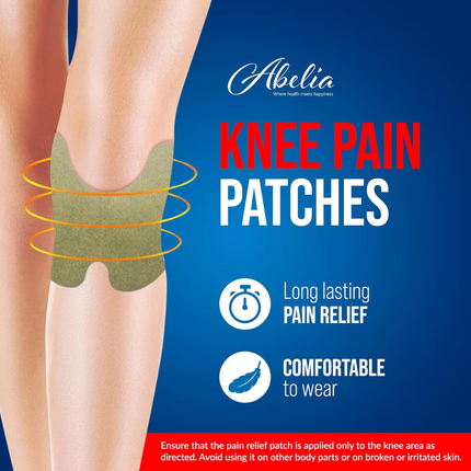 Abelia Herbal Knee Pain Relief Patches Arthritis Inflammation Patch Sticker | Instant Relief from Knee Pain | Joint Knee Pain Relief Products Natural Wormwood Extract Patch for Knee (20 Pieces) FREE SHIPPING