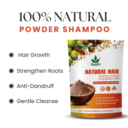 Havintha Natural Hair Shampoo With Herbal Amla Reetha Shikakai And Methi Dana Powder For Men & Women, Totally Organic | Paraben And Sulphate Free Shampoo - 227gm (Pack of 1) FREE SHIPPING