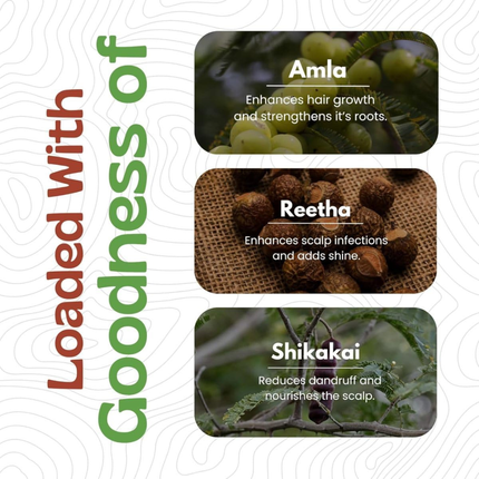 Havintha Natural Hair Shampoo With Herbal Amla Reetha Shikakai Powder For Men & Women, Totally Organic | Paraben And Sulphate Free Shampoo - 227gm (Pack of 1) FREE SHIPPING