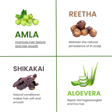Havintha Natural Hair Shampoo with Herbal Amla Reetha Shikakai and Aloe vera Powder For Men & Women | For Oily Hair | Paraben and Sulphate Free Shampoo - 227gm, FREE SHIPPING