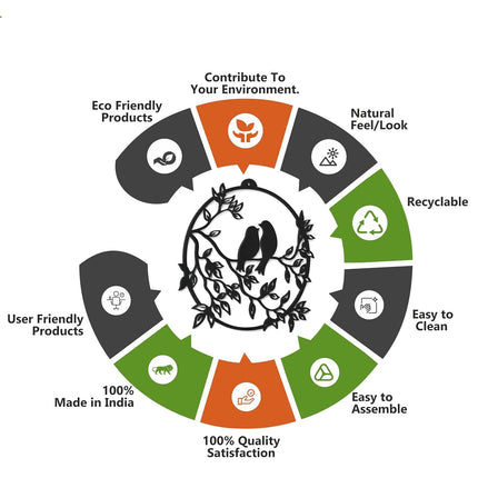 Bird Design Wooden Wall Decor for Living Room | Wall Hanging Art for Bedroom, Hall & Office | 3D Laser Cut MDF Wall Panel | Modern Home Decoration (Black, 1 Piece)