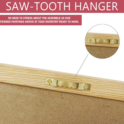 Floral Birds Theme Wall Art, Beautiful Artwork Frame Prints, Textured Posters for Living Room, Bedroom, Home Decor (Wooden- Design 5)