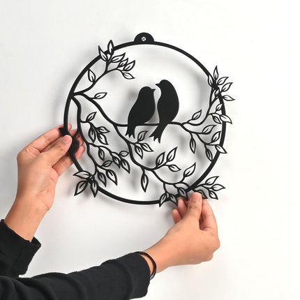 Bird Design Wooden Wall Decor for Living Room | Wall Hanging Art for Bedroom, Hall & Office | 3D Laser Cut MDF Wall Panel | Modern Home Decoration (Black, 1 Piece)
