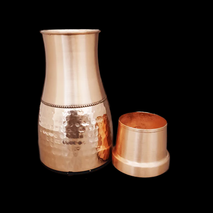 FINDOSOM Copper Water Bottle with Lid/Cup – 1lt, Copper Flask